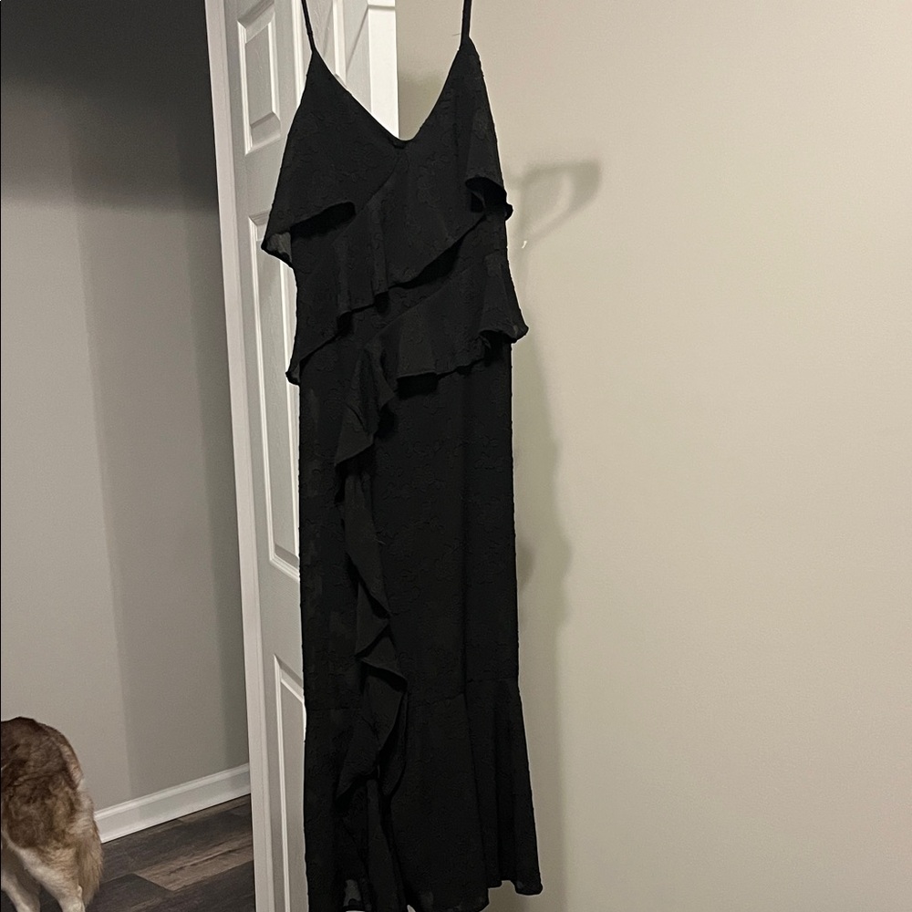 Wild Fable Black Maxi Dress with Ruffles